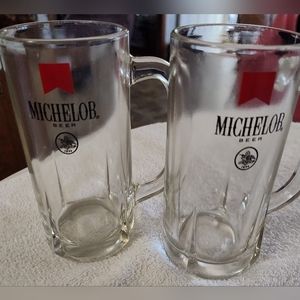 Vintage MICHELOB Glass Beer Mugs (Set of 2)